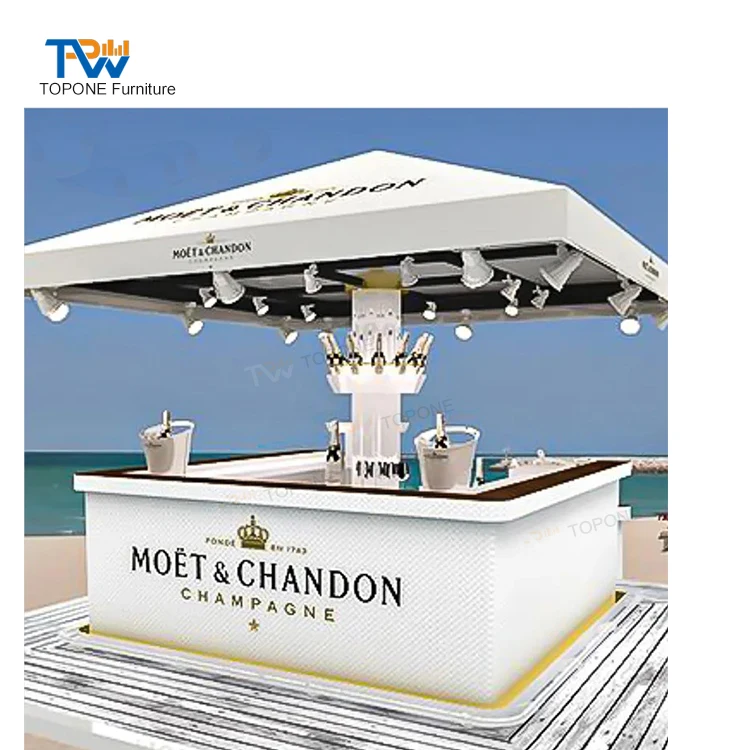 Customization Luminous Glow Mobile Fixed Light Wedding Reception Event Bar Counter Portable Cocktail Bar Indoor bar Counter