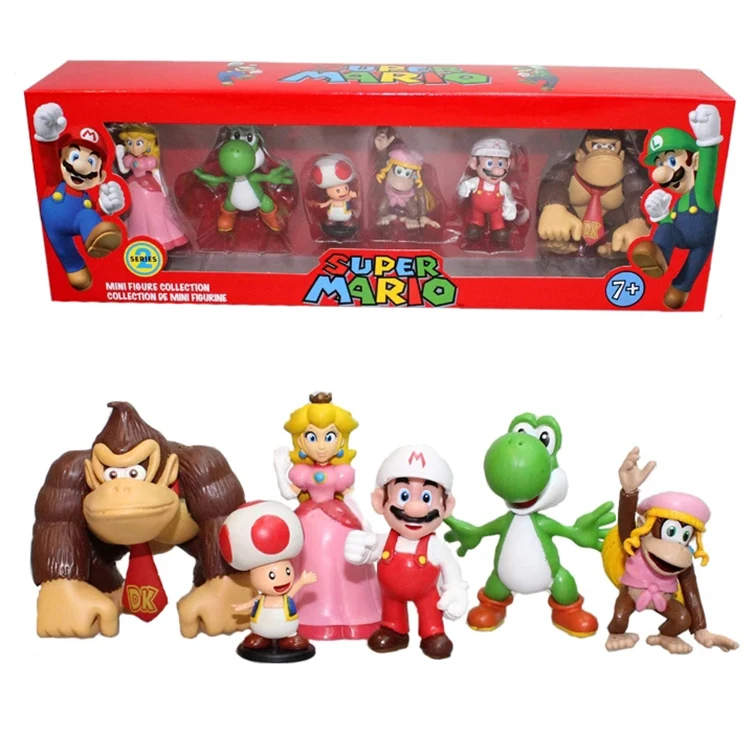 Toys Games Kids Real Super Mini Size 2.5 Inch 3-8cm 6pcs Marios Sets 