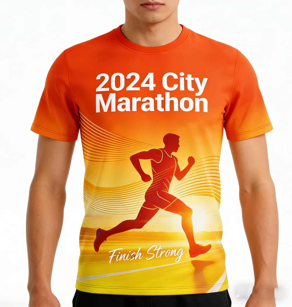 High Performance Knitted Dry Fit Race Shirts 5K 10K Marathon Custom Logo Quick Dry Running T-shirts Sports Wear