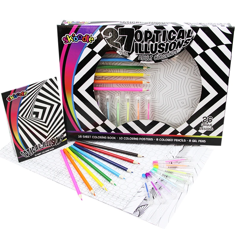 Kids And Adult Sketching Coloring Kit Filling Colored Paper Set With