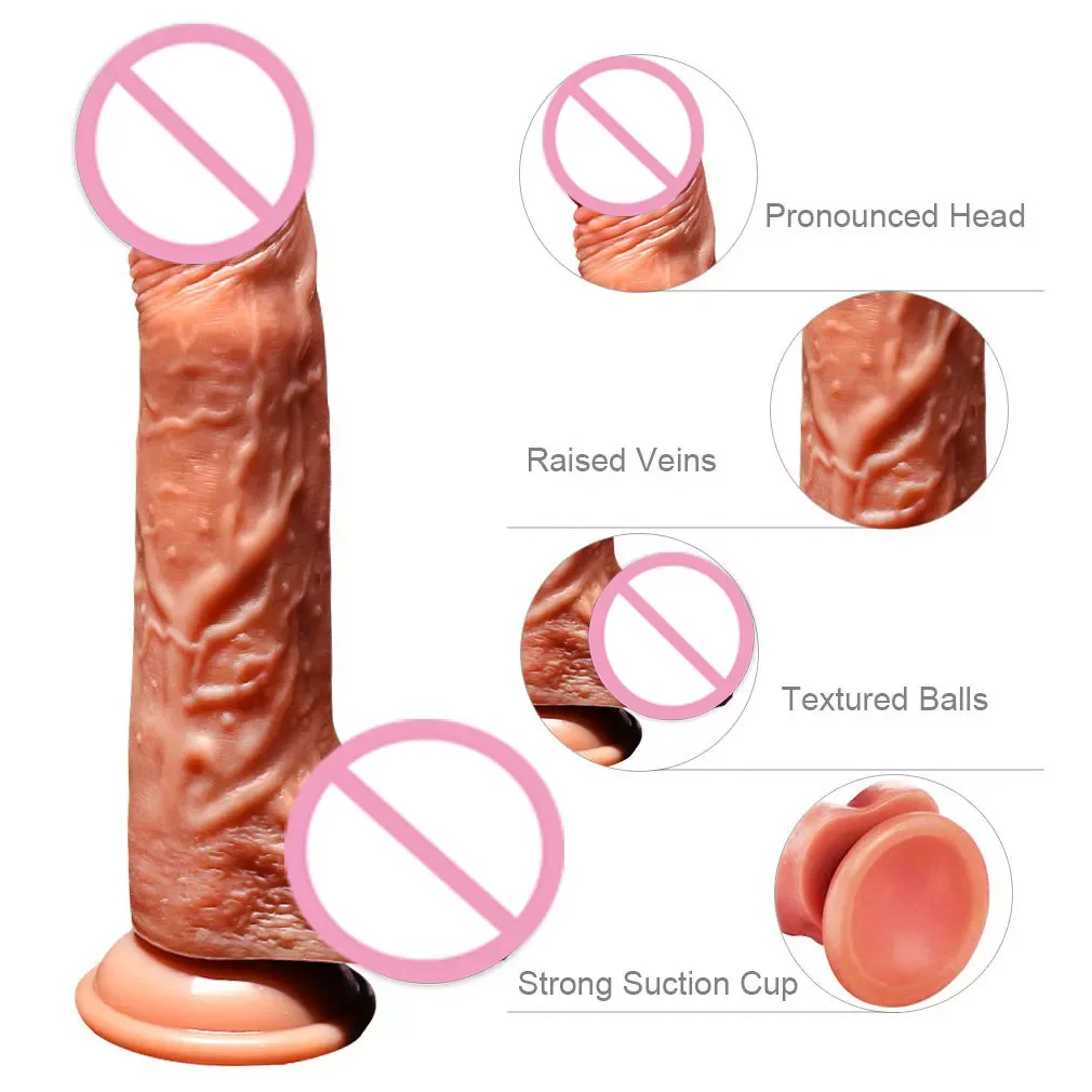 USB Remote Control Realistic Dildo Vibrator Silicone Big Artificial Penis Telescopic Thrusting Dildo Adult Sex Toy for Woman Bed