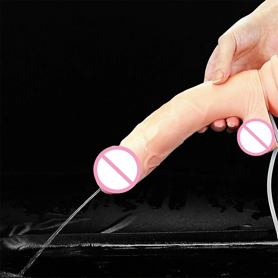 Lovetoy Realistic Dildos Ejaculating Enema Bulb Toy,Big Anal Dicks Strap on Huge Suction Cup Squirting Dildo