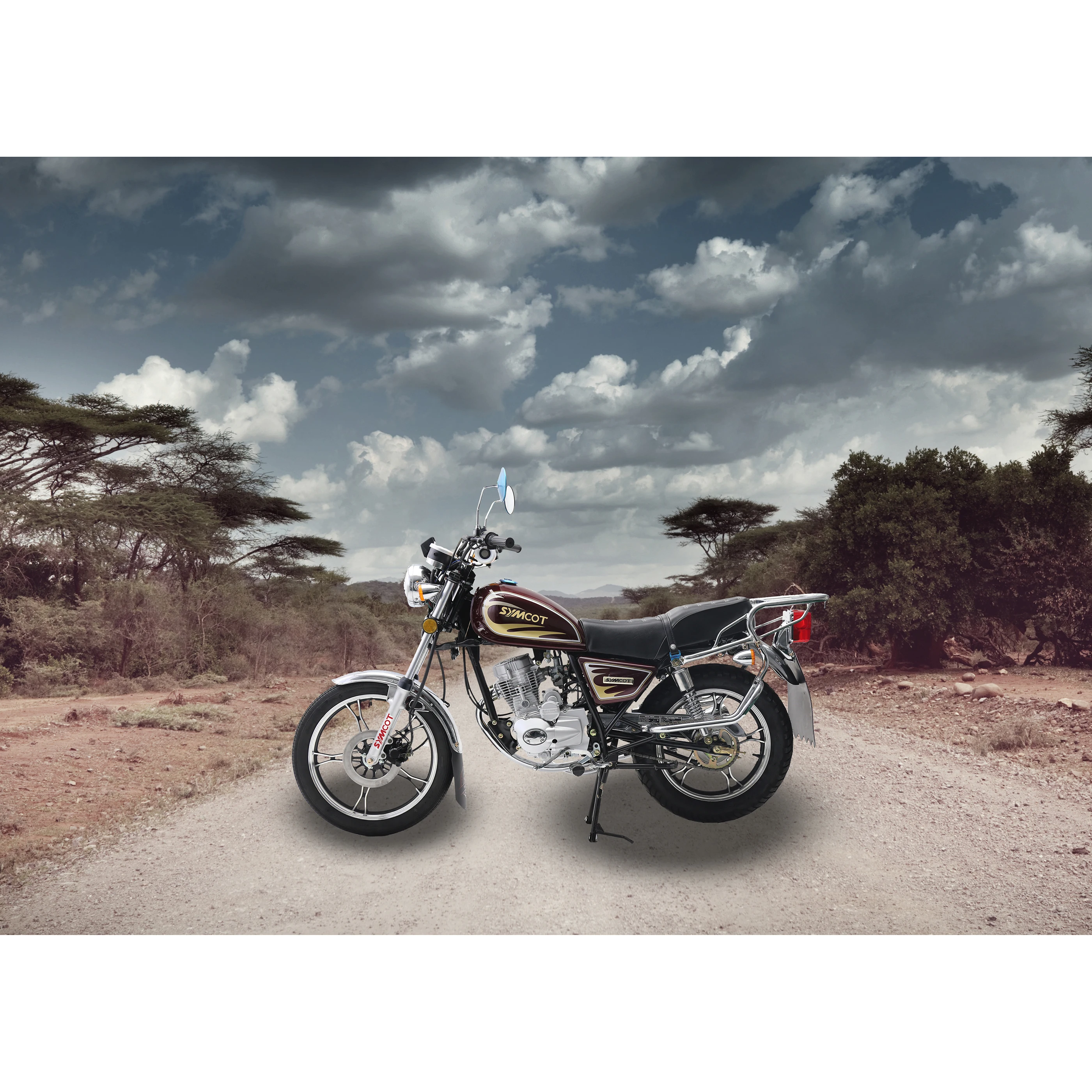 GN125 Curiser Motorcycles Offroad Type High Front Fender Front Grill Side Carrier Trunk Cross Type High Hand Protector Offroad