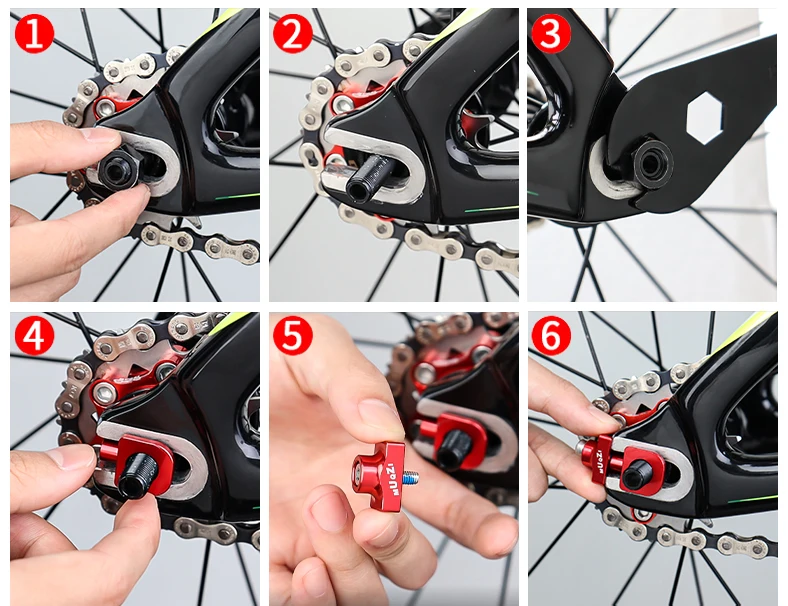 Tendeur De Chaîne Vélo CNC Single Speed – Accessoire Pièce Vélo, Noir, 150x70mm