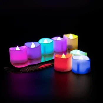 candle led Flameless smokeless Colorful Tea Light Flickering battery electronic candle led