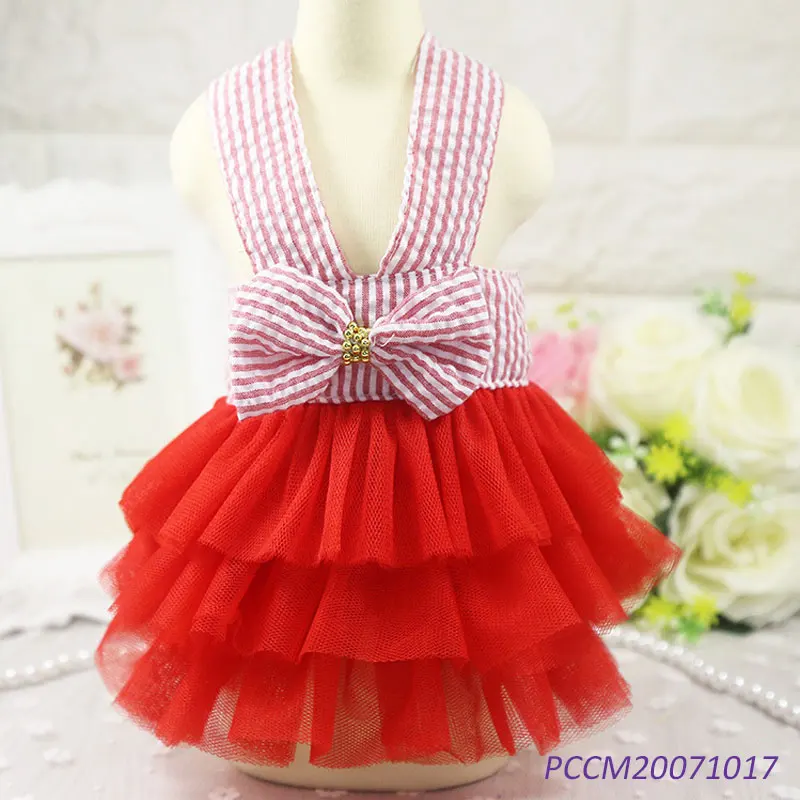 
Puppy Dog Princess Dresses Cats and Small Dogs Vest Skirt Cute Bow-Knot Pets Clothes Adorable Tutu Dog Dresses 