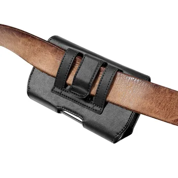 Straight Talk ZTE Lever LTE Z936C Z936L Pouch Case Holster ~ XX Large Premium Vertical Pouch Black Leather Flap Case With Built In Swivel Belt Clip Holster & Metal Bracket AIScell - Foto 9