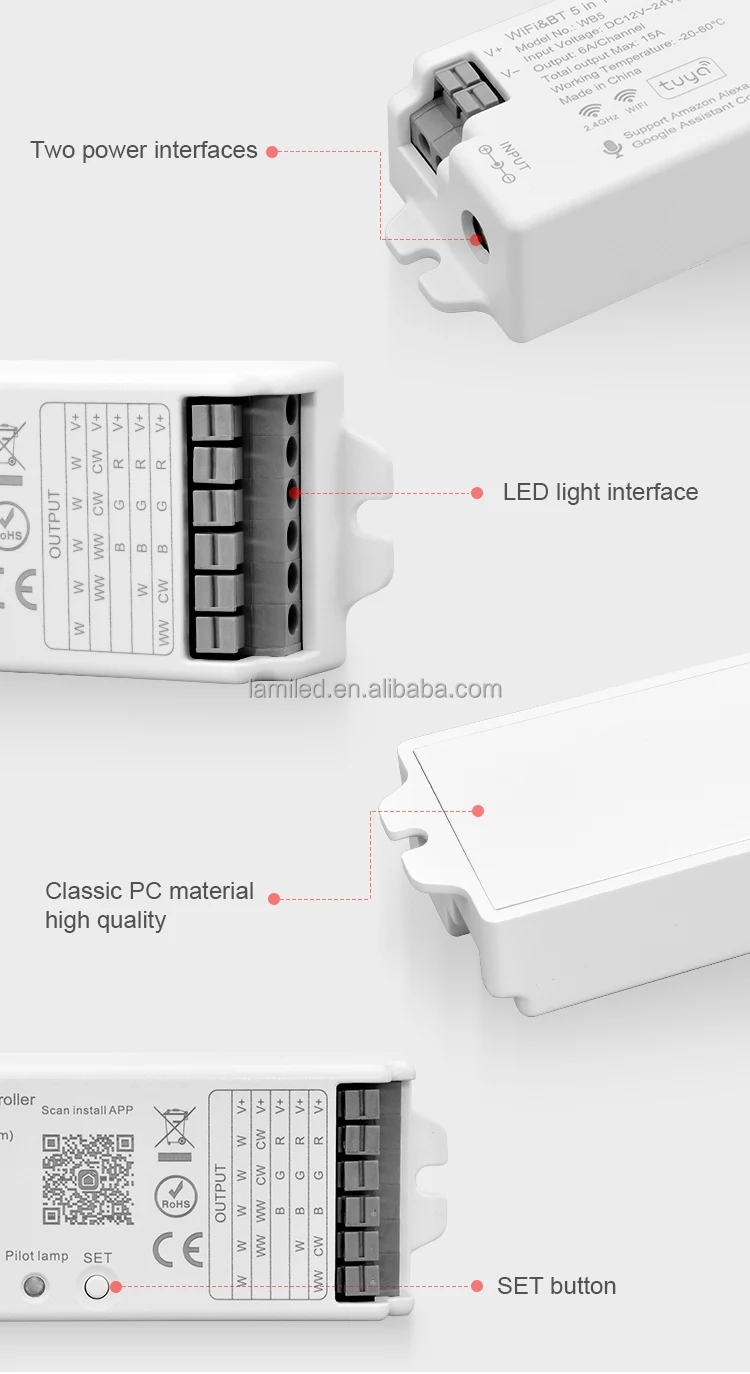 Tuya Voice Led Strip Controller Dc 12v 24v 5 In 1 Smart Led Tap ...