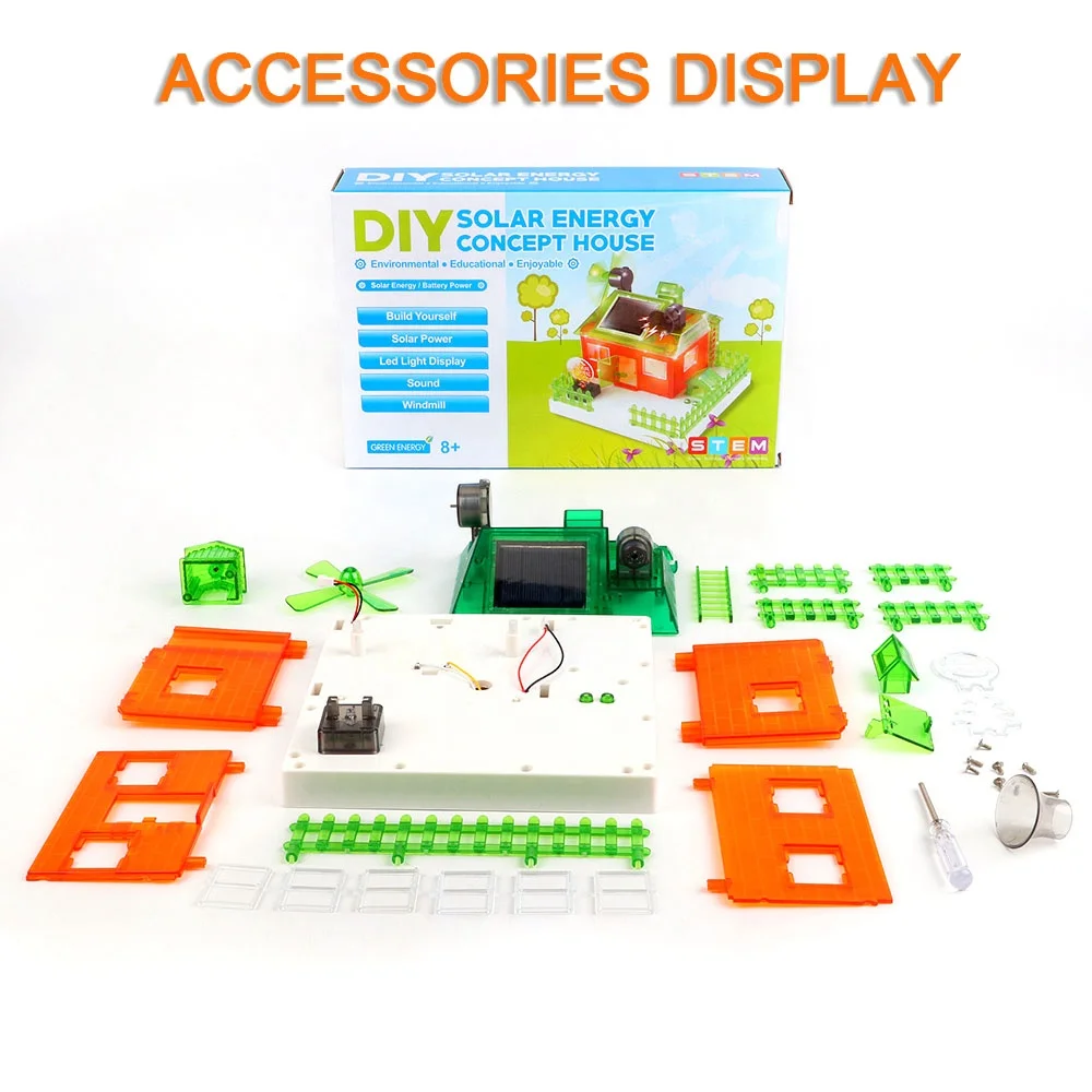 Diy Science Stem Solar Powered Toys Energy Concept House Set
