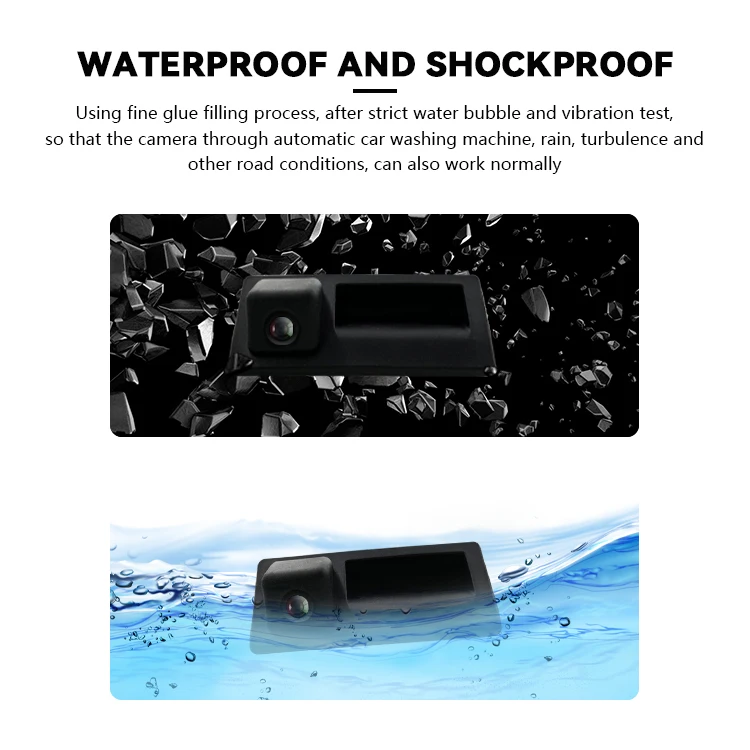 Car Trunk Handle Camera for Audi A8 Q5 Q7 A6L A3 A4 A6 Rear View Camera CCD Night Vision Reverse Camera supplier