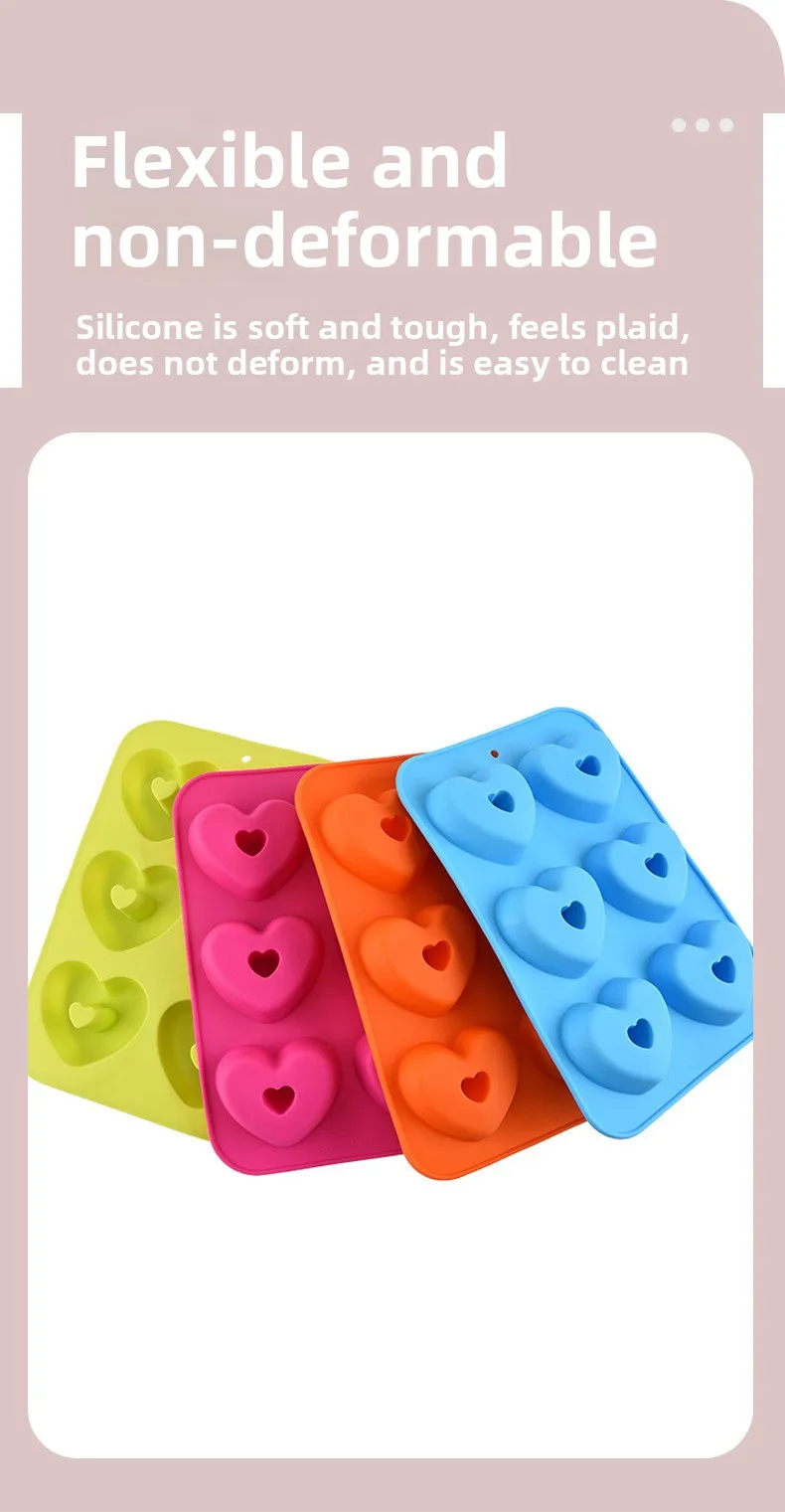 Heart-Shaped Donut Mold Food Grade Silicone Baking Pan for Cookie Rice Cake Spot Cake Cake Tools manufacture