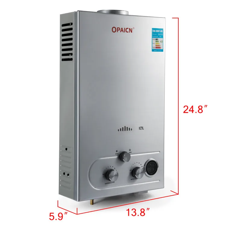 12l Portable Gas Water Heater Tankless Instant Shower Hot Water Heater ...