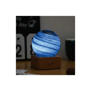 Creative gift decoration bedroom lamp USB rechargeable built-in lithium battery desk lamp touch-bright planet night light