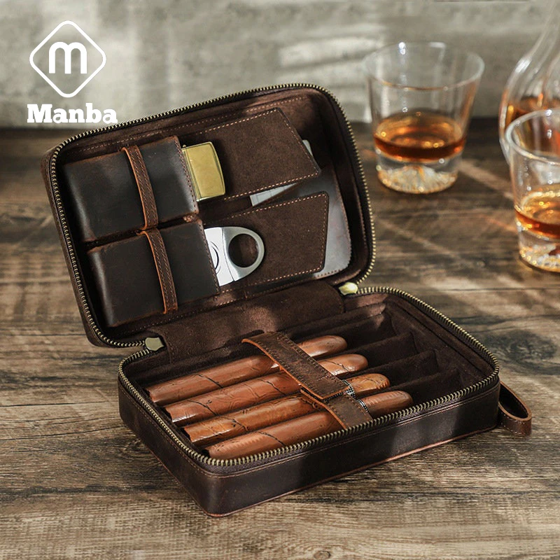Портативный Дорожный Кожаный чехол для сигар роскошные индивидуальные чехлы хьюмидоры