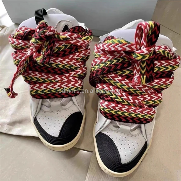Women's low heel sneakers personalized color contrast casual fashion shoes lace up flat bottom custom large women's shoes