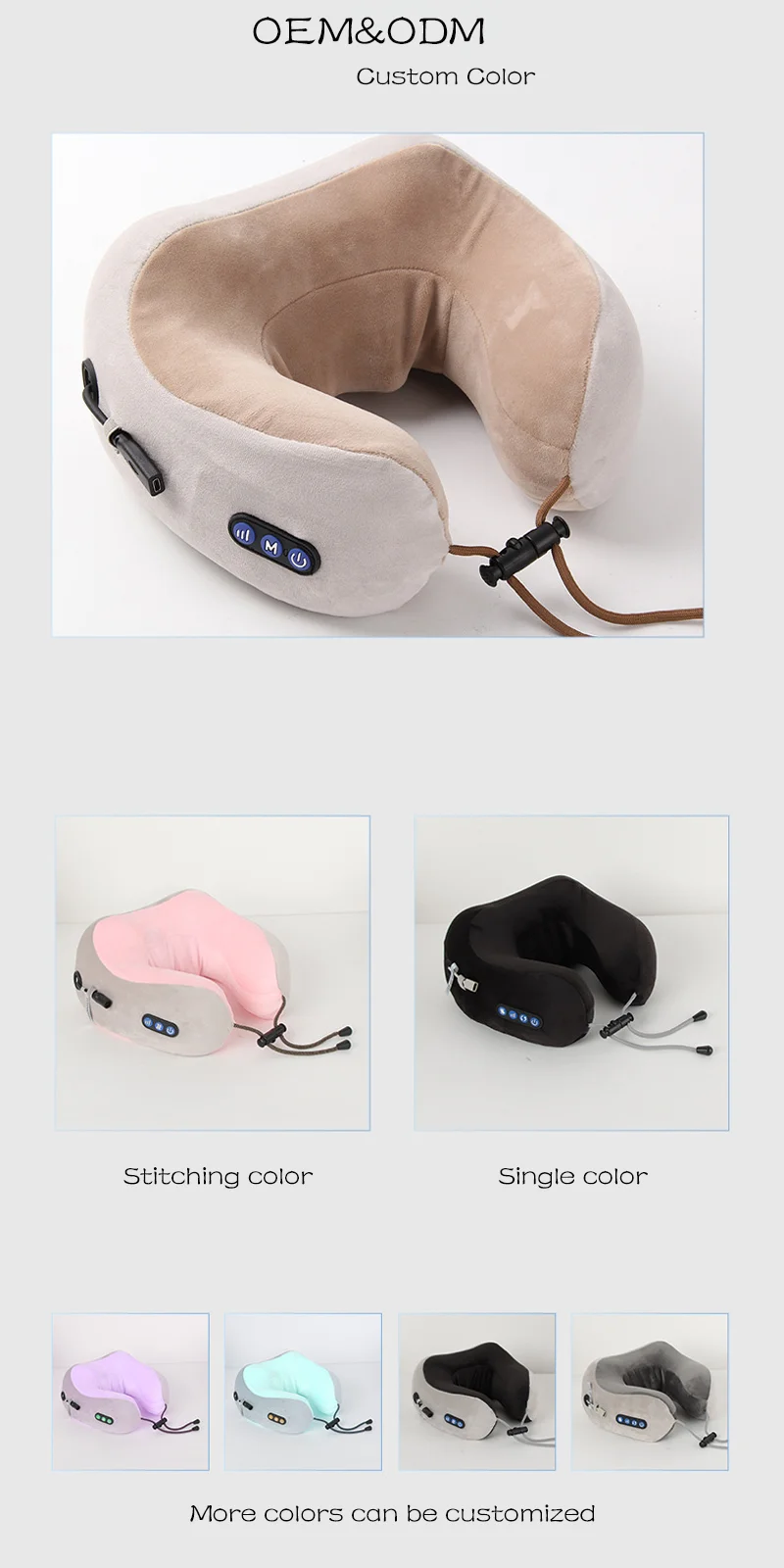 Airplane Pillow Electric Neck Massager With Heating Memory Foam Travel