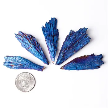 Wholesale natural crystal tourmaline rainbow blue Aura tourmaline for jewelry making