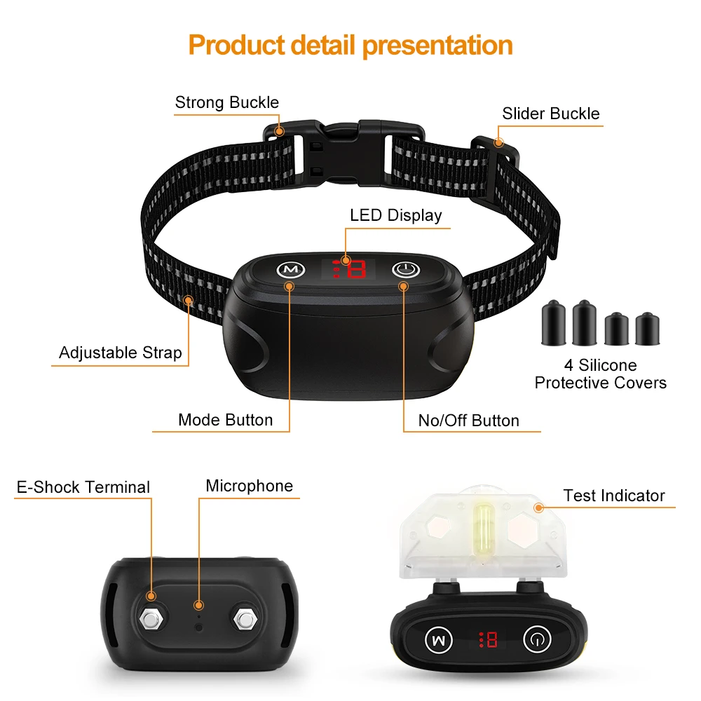 Effective Bark Control Best Remote Control Antibarking Training Collar Safe Shock Collar For