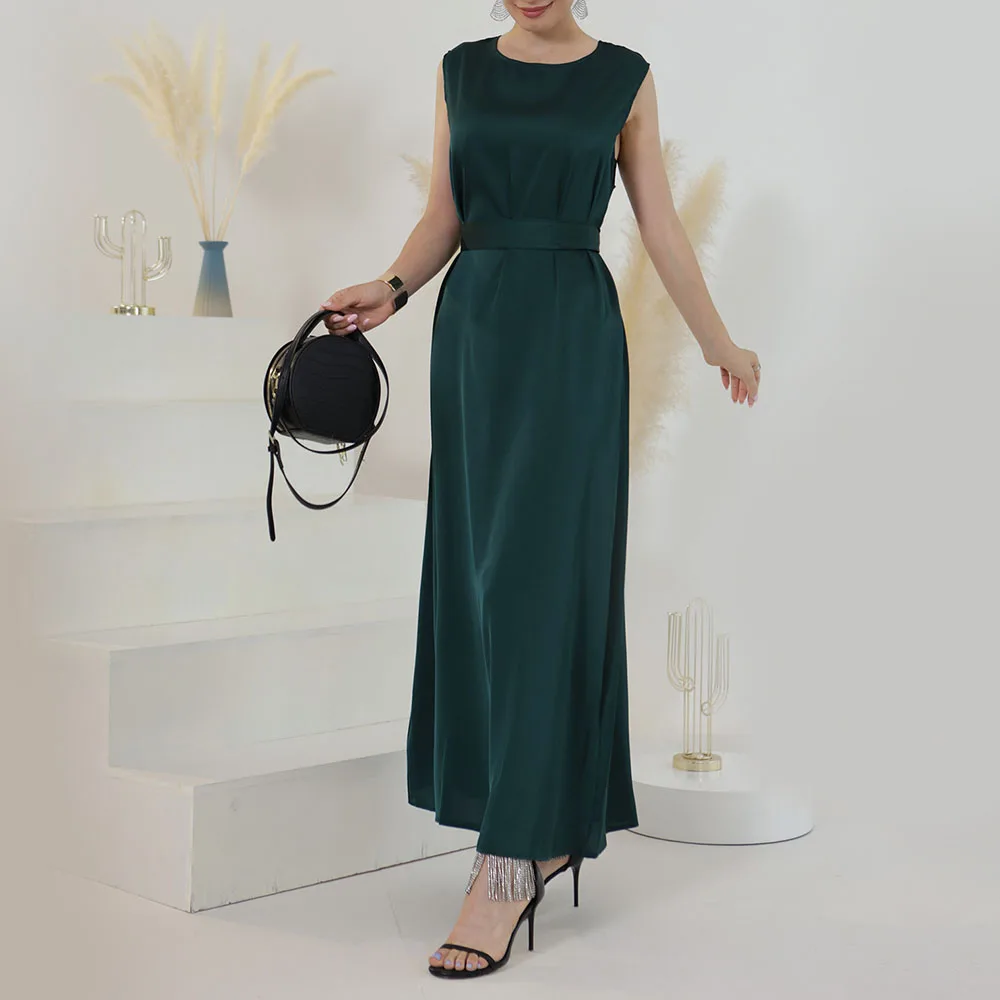 modest satin slip dress Maxi slip dress in textured satin :: LICHI