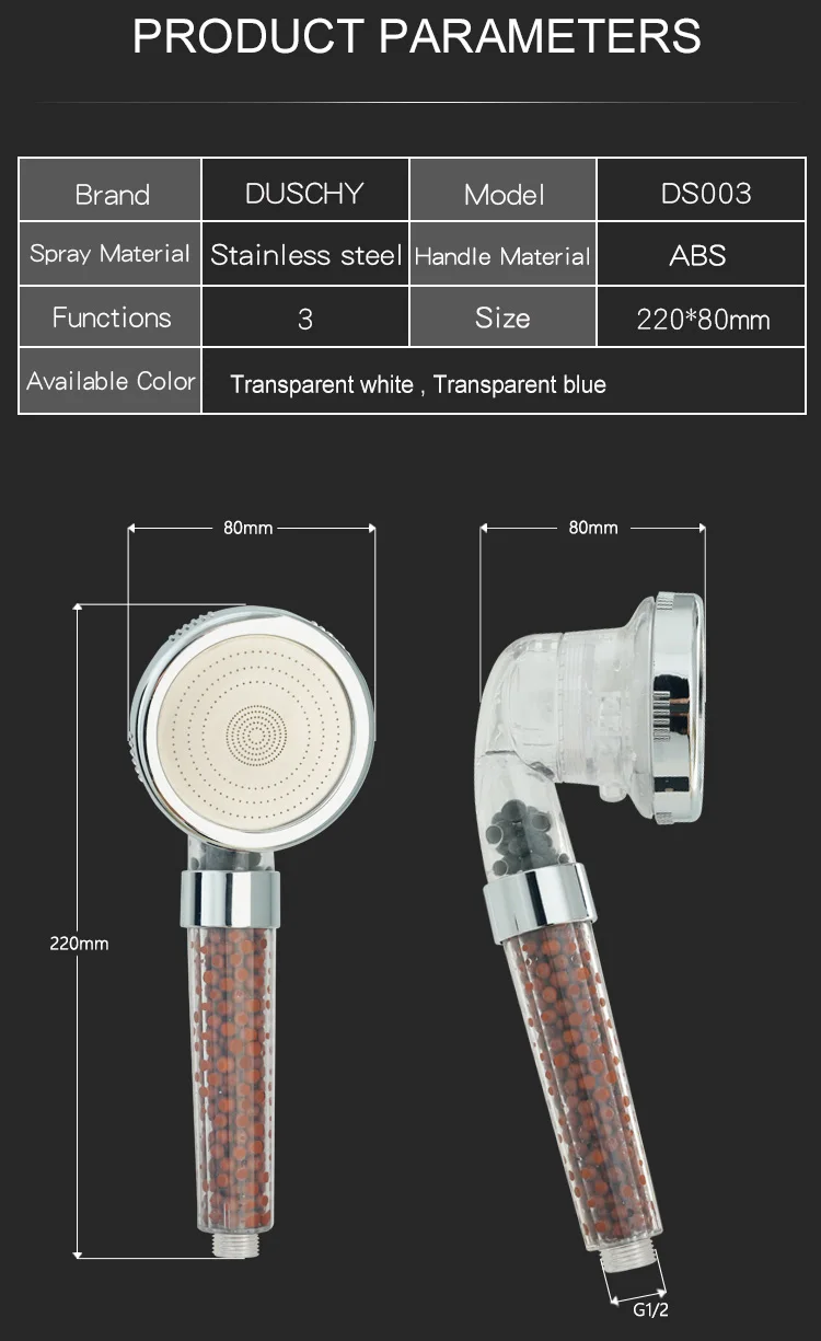 Mineral Stone Shower Head Filter Bathroom Vitamin C Water Filtration