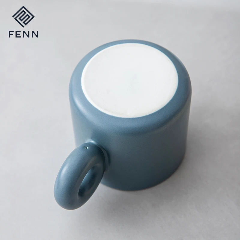 product fenn 11oz drinkware gifts nordic design matte color glaze customized logo round ceramic cafe mug with thick handle gift mug-61