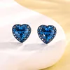 Black gold Blue pointed crystal ear studs
