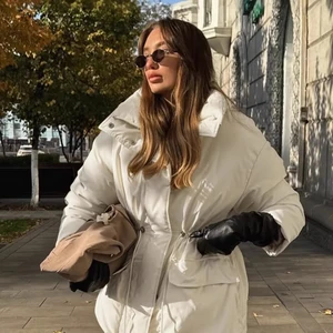 Warm Slim Polyester Cotton Filled Weight 100g-150g Jacket Coat Zipper Closure Pocket Cross-border European American  Women's