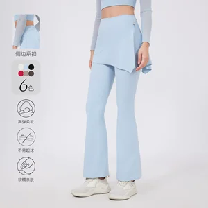 High-waisted Pleated Yoga Pants to Lift the Buttocks, Breathable Fitness Bell-bottom.