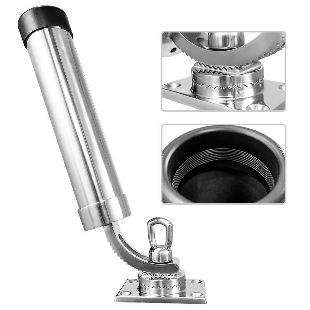 Adjustable Fishing Rod Holder For Boat 316 Stainless Steel 360 Degree Adjustment Portable Boat