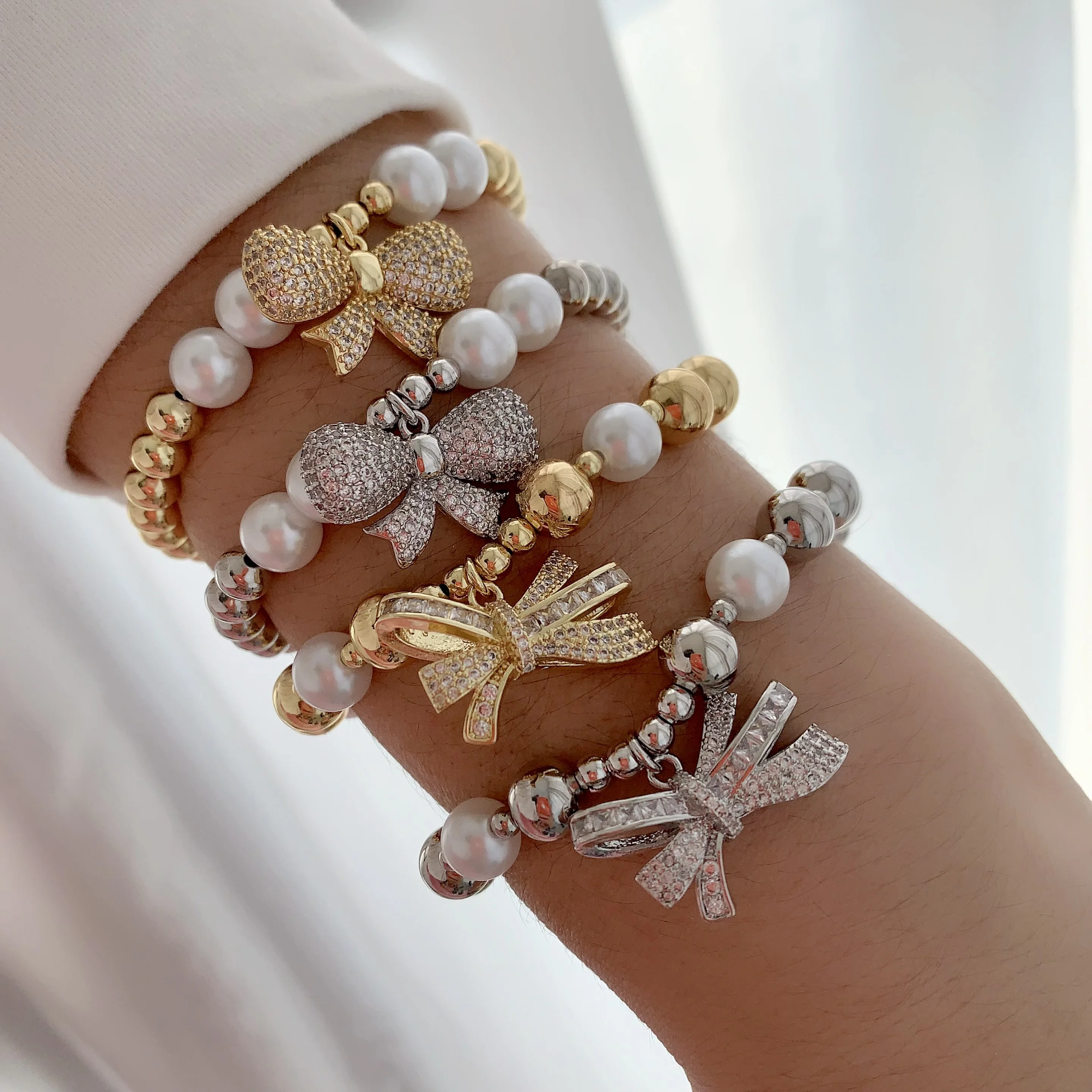ブレスレット SCUDO shell multi pearl beads bracelet LS-B5662 Laursain Jewelry - Fashionable Gold & Silver Bracelet
