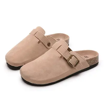 Unisex Soft Footbed Clog,Suede Leather Clogs, Cork Clogs Shoes for Women Men,Antislip Sole Slippers Mules