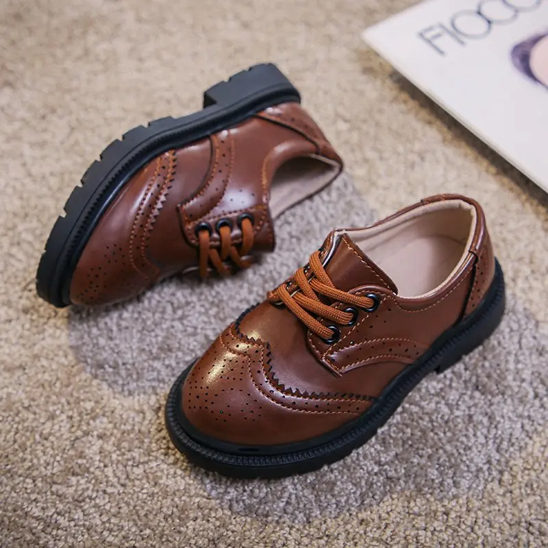 Классические высококачественные детские туфли из искусственной кожи, школьная обувь для мальчиков