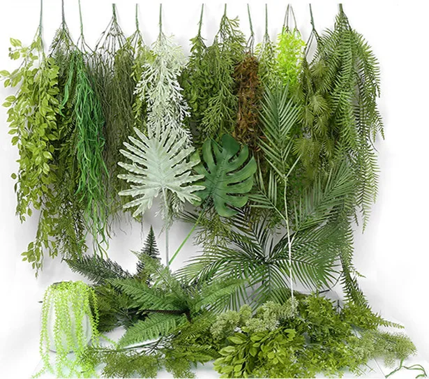 S02433 Künstliche Plastik-pflanzenwand Tropische Blätter Decken-hängepflanzen Künstliche Grünpflanzen Deckenbegrünung Für Hochzeiten Und Dekoration