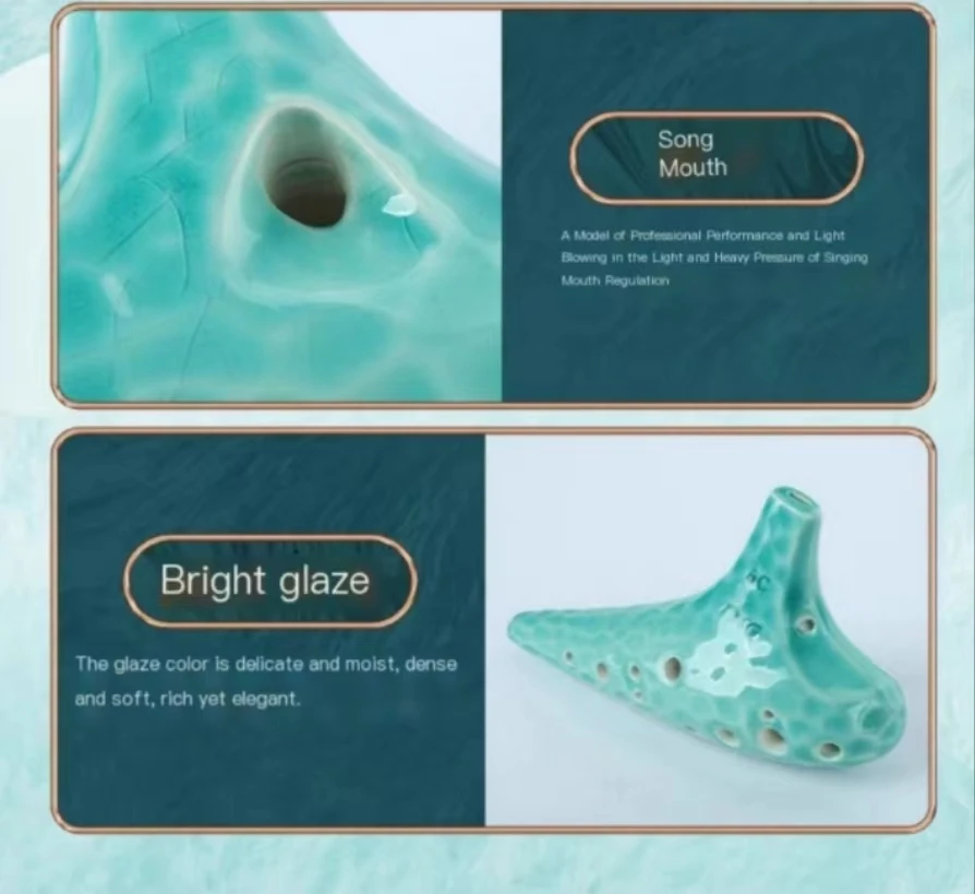 Musical Instrument Anime Ocarina 12 Holes Kilnfired Ceramic Alto C