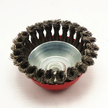 4 inch abrasive carbon steel wire bowl cup twisted wire wheel brush for metal