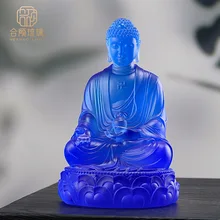 Custom-made Large Mediumand Smallsized Colored Transparent Glass Buddha Statues Including Guanyin Bodhisattva Medicine Buddha