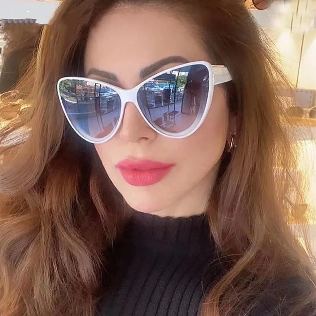 M374 New Arrival Fashion Elegante Vintage Farbverlauf linse Cat Eye Übergroße Damen Sonnenbrille für 2025