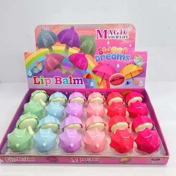 Wholesale Cartoon Umbrella Shaped Lip Balm Natural Fruit Flavor Moisturizing Lip Oil Care