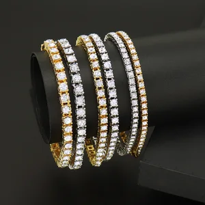 3mm Tennis Chain Necklace White 925 Sterling Silver Jewelry 14k Gold 18k Gold Plated Tennis Moissanite Diamond Chains