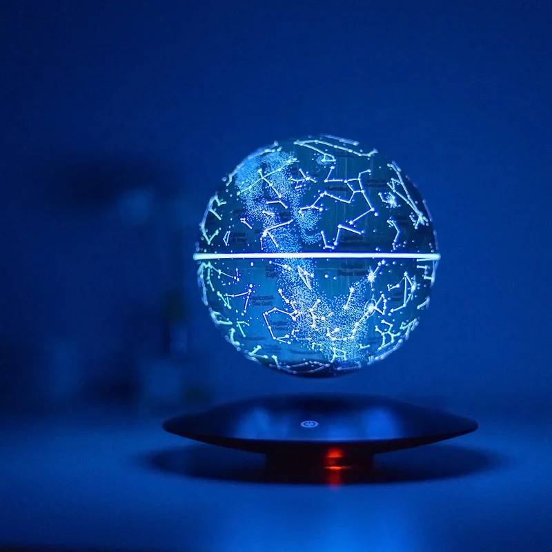 New Modern Creative European Smart Home Living Magnetic Levitation Bedside RGB LED Desk Floating 14cm Starry Night Room Lamp