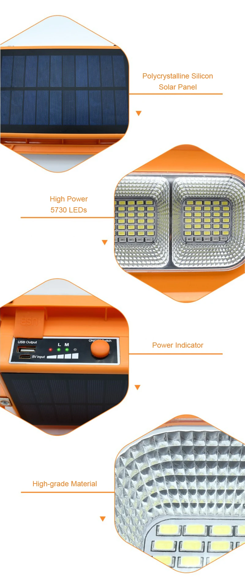 Outdoor Waterproof Power Bank Magnetic Base Rechargeable Solar Emergency Light Portable LED Solar Flood Light