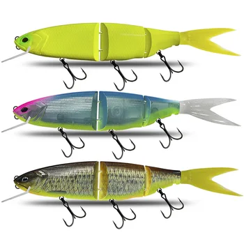 Domestic Large Multi-segment Composite Swim Bait 350mm Three-section Floating Artificial Hard Bait Plastic Hooks Double Tails – Hard Lure – view 5