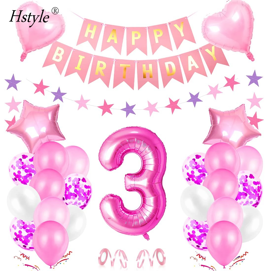 decoración de cumpleaños 3 año chica hoja globo cumpleaños globo 3  decoración para cumpleaños banner colorido hoja número e3058