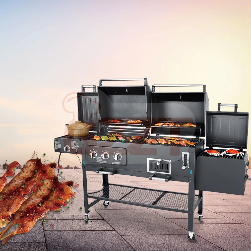 Stainless Steel Dual Charcoal And Gas Grill Stainless Steel