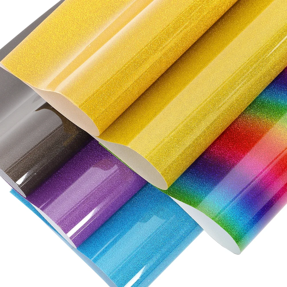 25x30cm Colorful Rainbow Glitter Heat Transfer Vinyl Flex Htv Vinyl ...