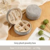 Gray plush jewelry box
