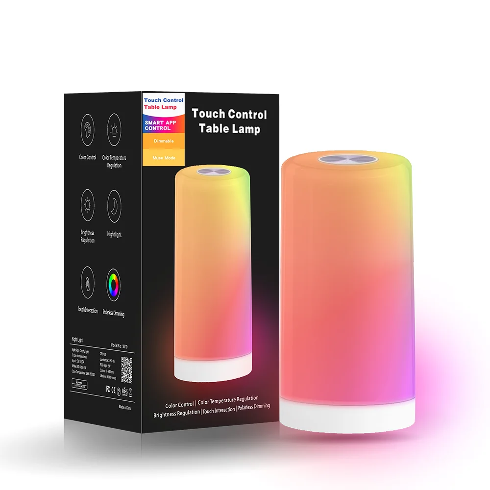 WIFI Smart RGB Table Lamp LED Light Dimmable Alexa Google Home Smart Life Tuya APP Control Timing Automation