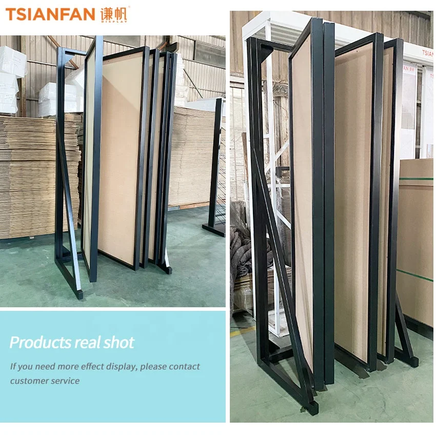 TurboPivotPro Metal Rotating Shelf Ceramic Tile Rack Double Sided Exhibition