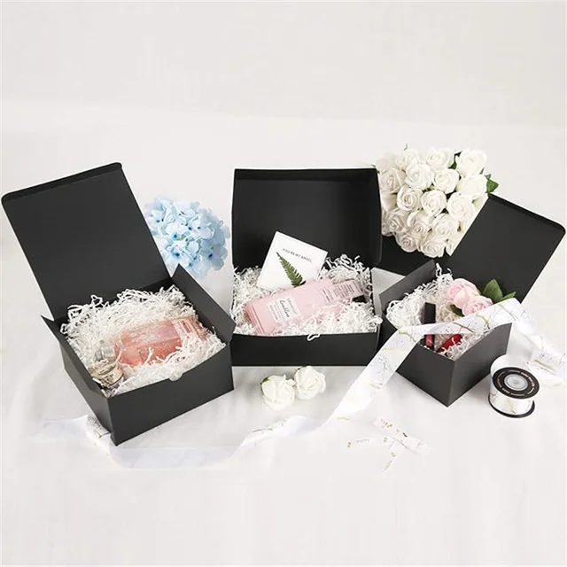 Accept Custom Order 8x8x4 Inches Gift Boxes with Lids, Matte Black Gift Boxes Bulks for Father's Day, Wedding, Party, Birthday