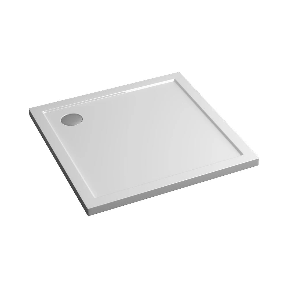 Shower Tray White square Shape Artificial Stone Resin Material Shower Pan Applied to Shower Rooms